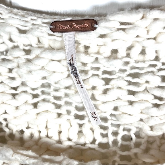 Free People Ivory West Palm Pullover Sweater with Colorful Trim Size XS - Picture 9 of 11